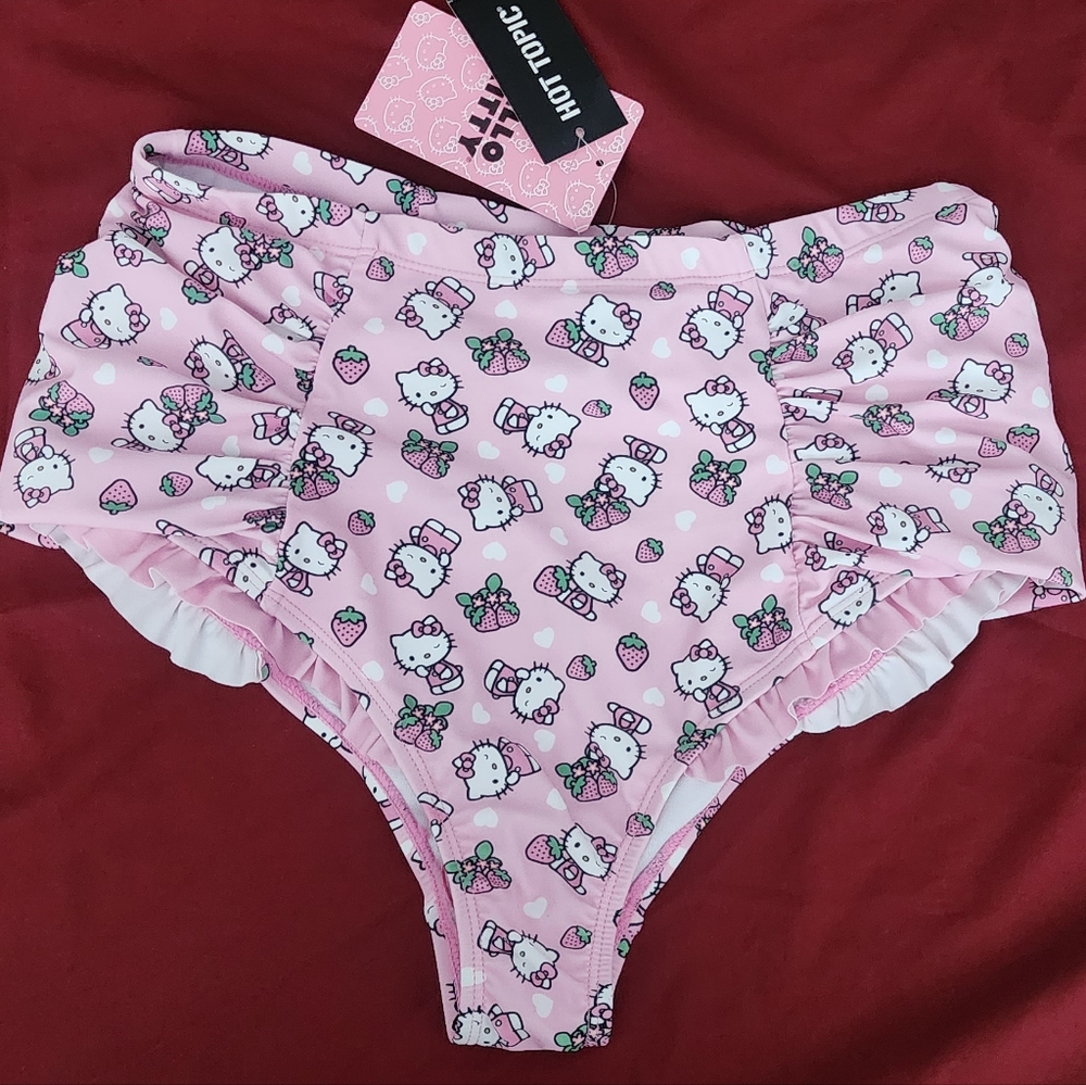 Nwt new with tags Hello Kitty Strawberry High-Waisted Swim Bottoms bikini